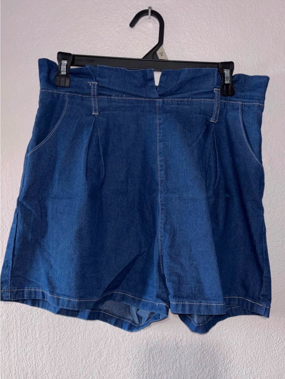 High-Rise Dark Blue Denim Women’s Shorts